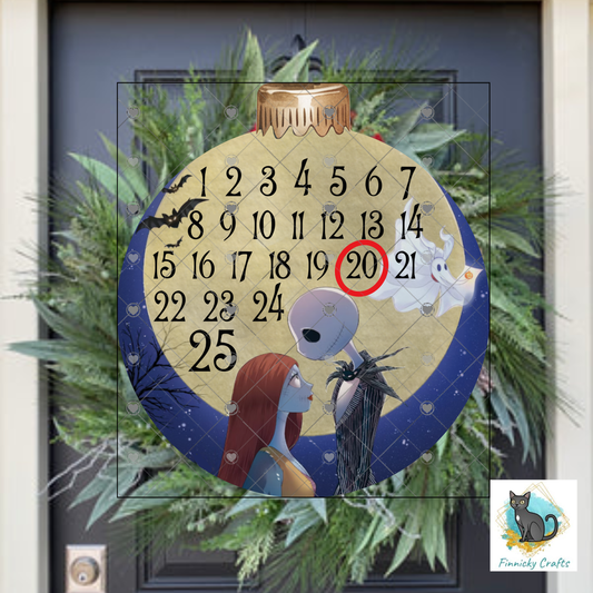 Christmas Nightmare Bobber Bulb Ornament, Christmas Countdown, Sublimation, Digital, PNG, Design, Download Only, Blank, Numbers