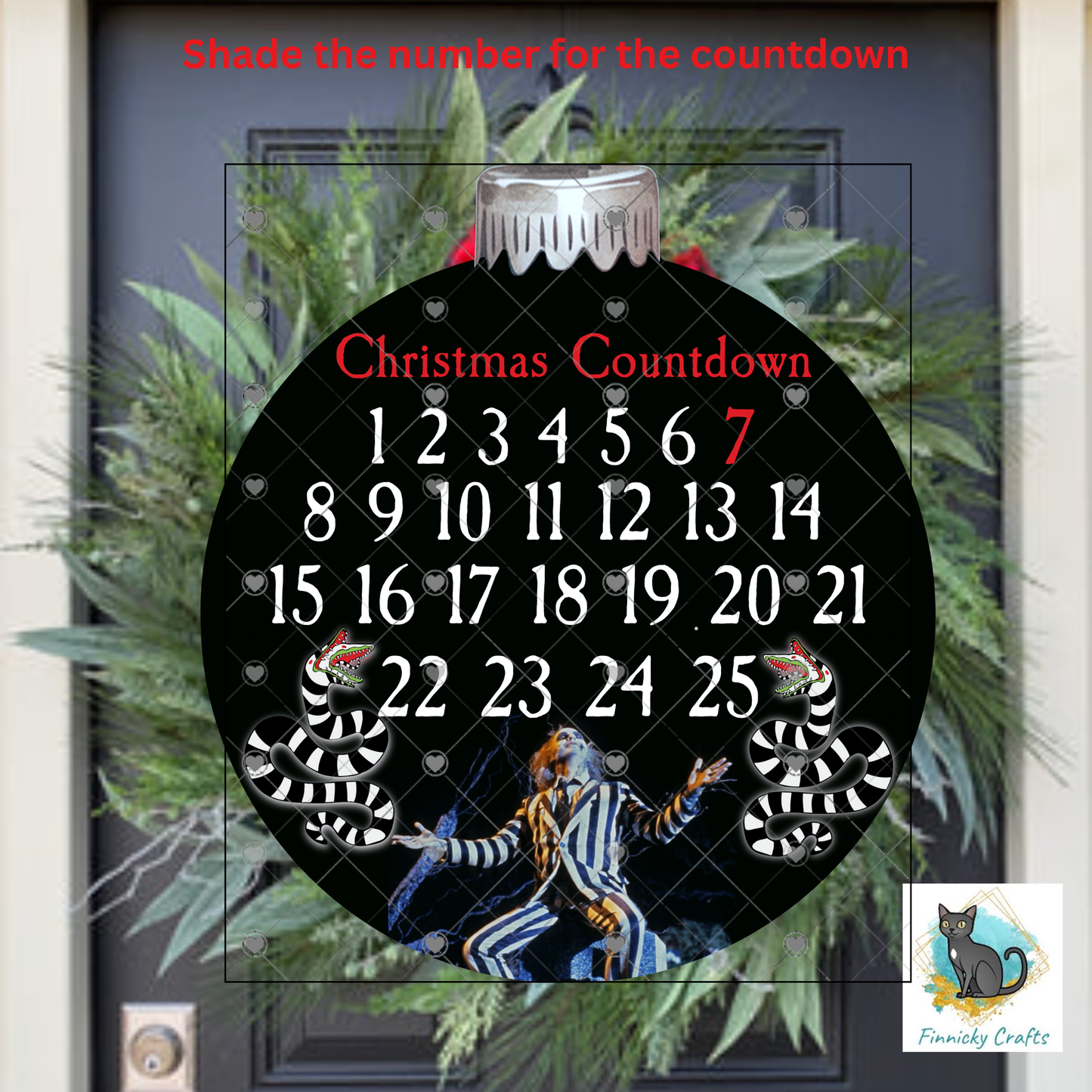 Betelgeuse, Christmas Countdown, Sublimation, Digital, PNG, Design, Download Only, Blank, Numbers