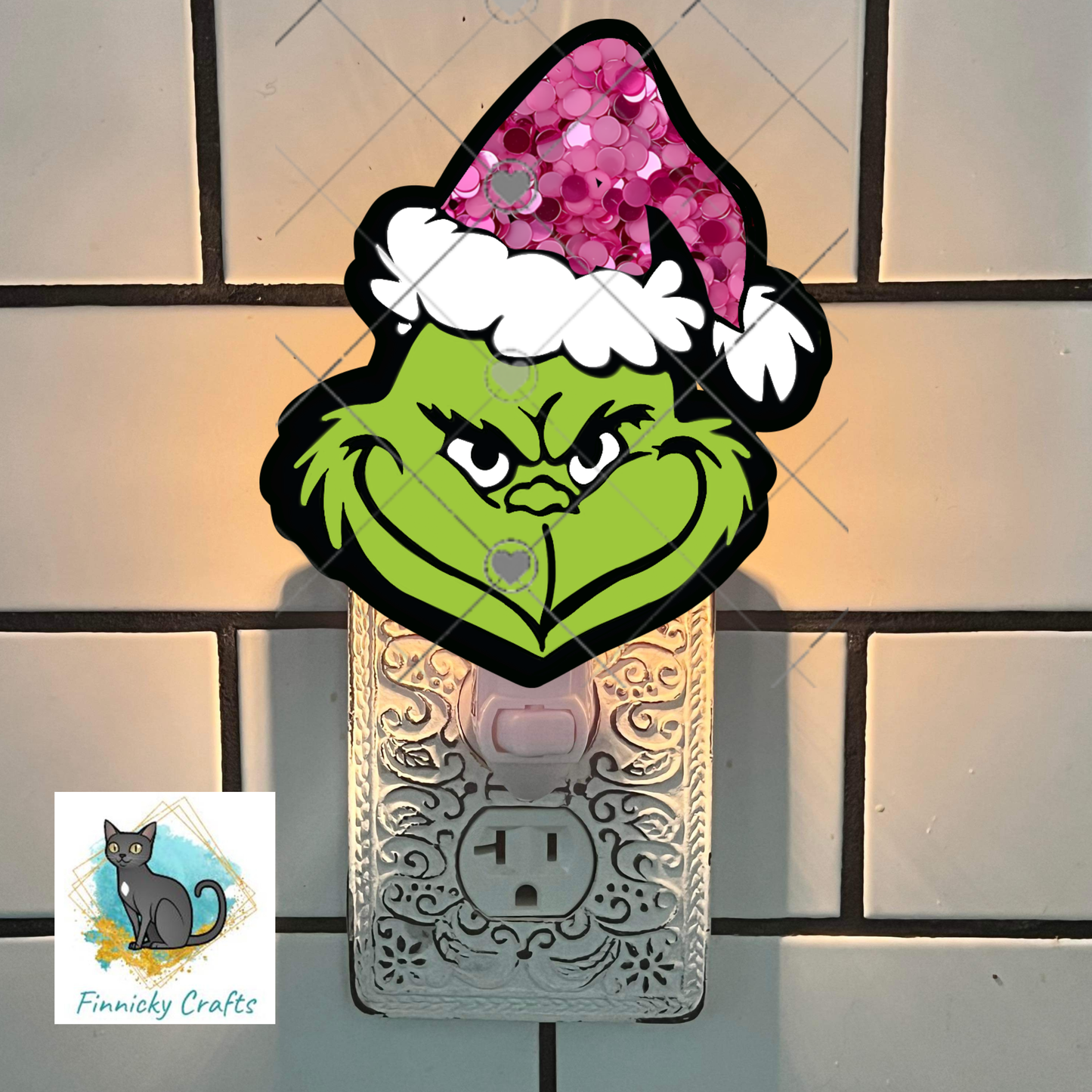 Green Guy Pink Hat- Sublimation Design Png Template - Gift, Ornament, Earrings, Sign