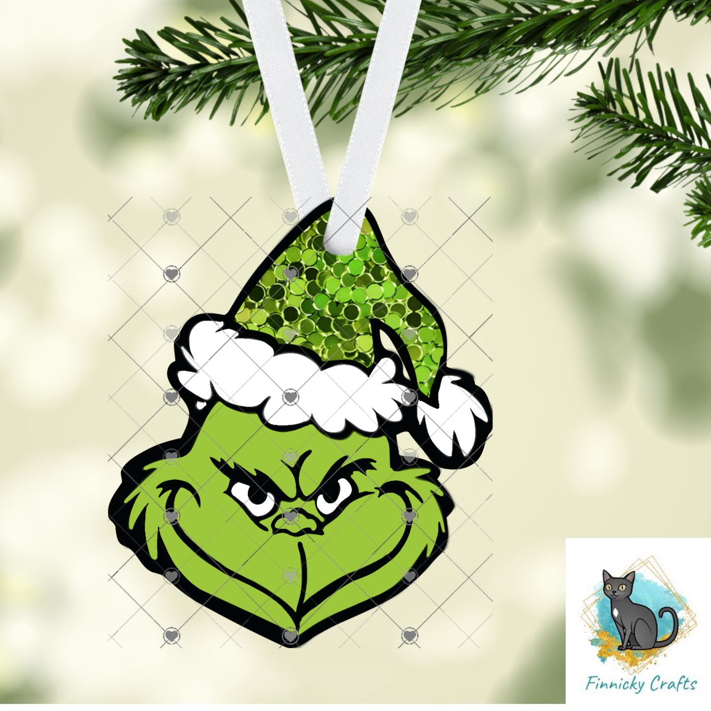Green Guy Green Sequin-look Hat- Sublimation Design Png Template - Gift, Ornament, Earrings, Sign