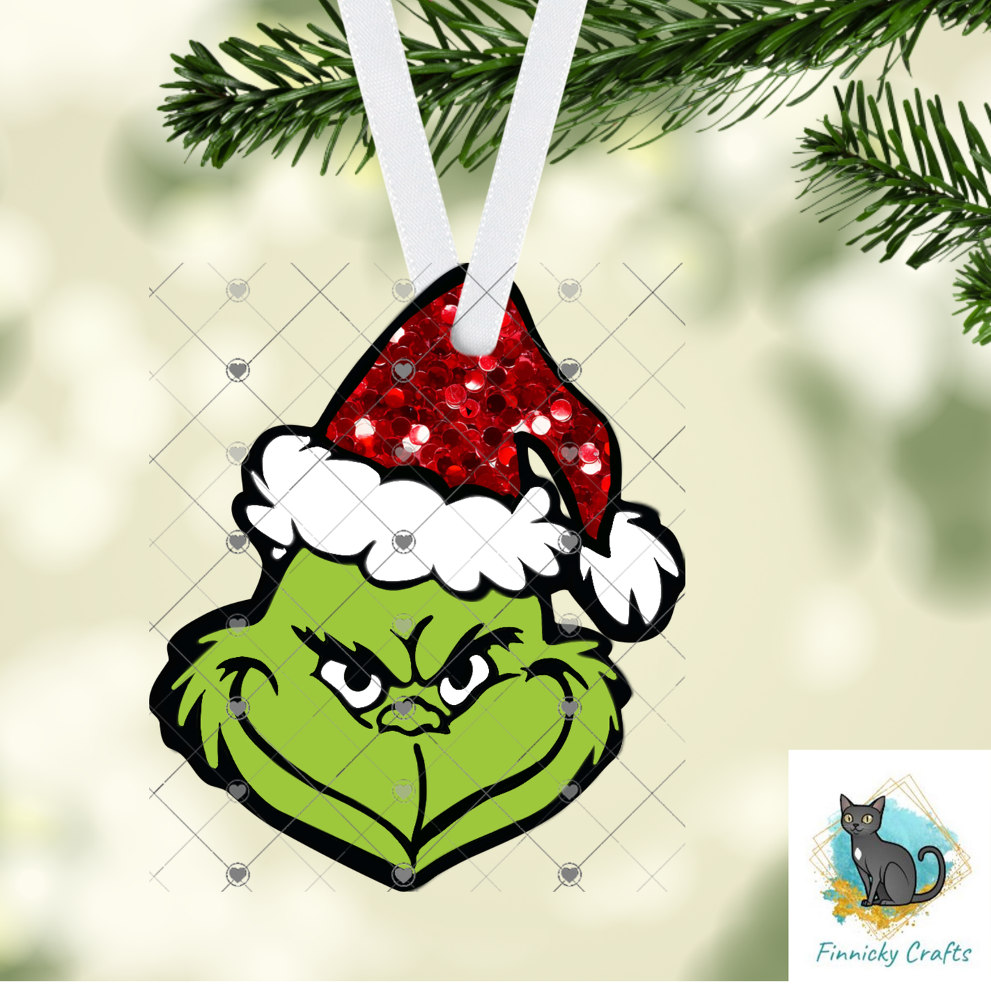 Green Guy Red Sequin Hat- Sublimation Design Png Template - Gift, Ornament, Earrings, Sign