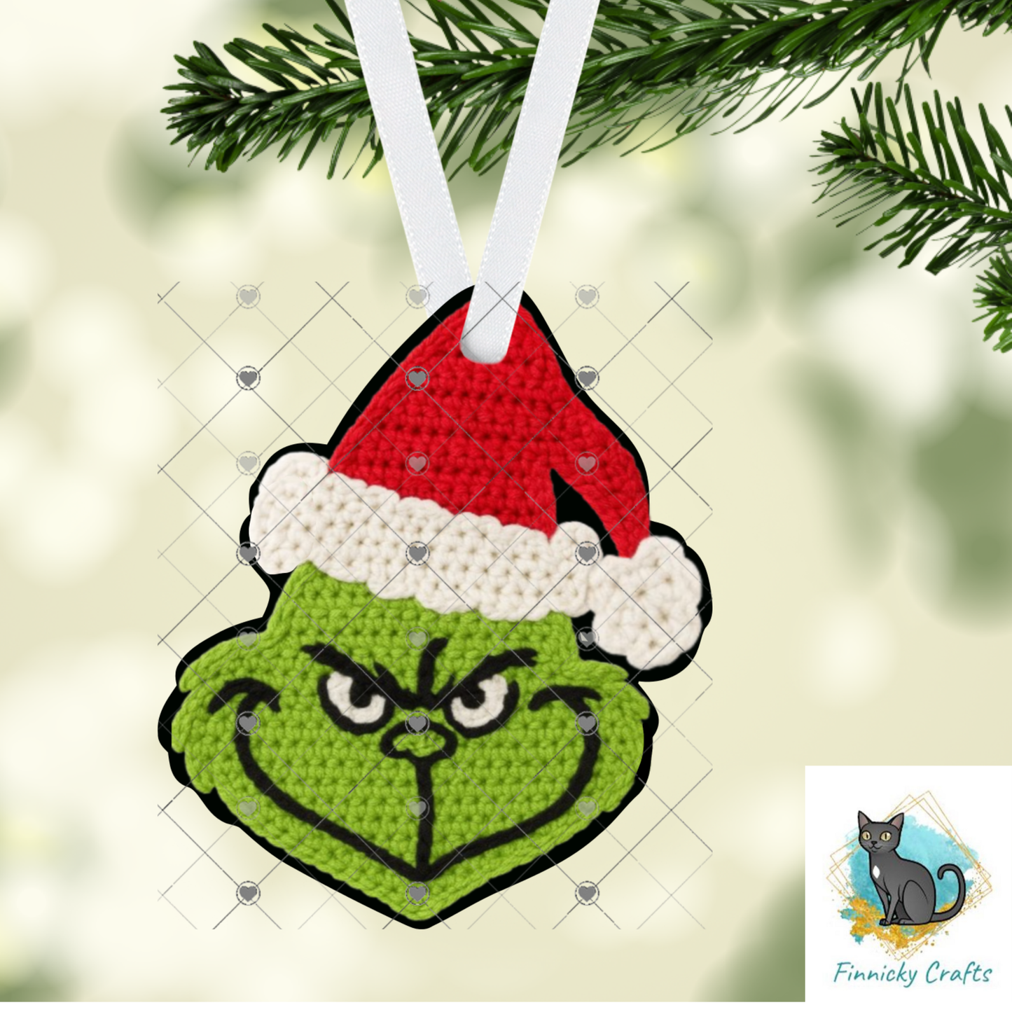 Knit/Crochet Look Green Guy Red Hat- Sublimation Design Png Template - Gift, Ornament, Earrings, Sign