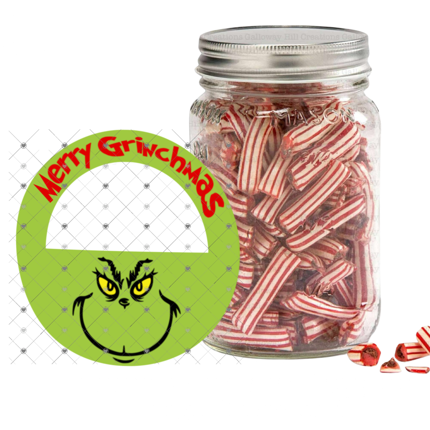 Green Guy Mason Jar Topper- Sublimation Design Png Template - Gift