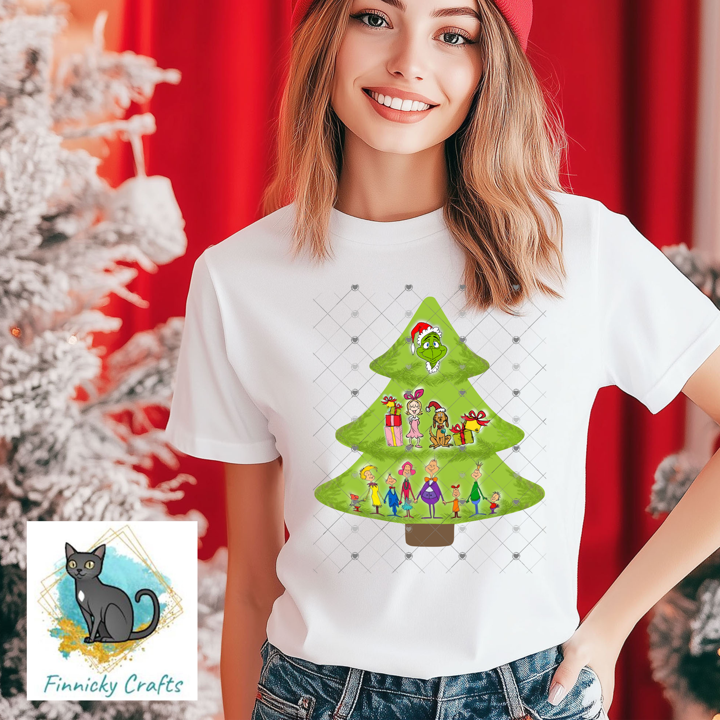 Green Guy and Whoville Christmas Tree, Sublimation, Decor, Sublimation, Digital, PNG, Design, DTF, Ornament, Earrings, Night Light