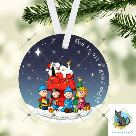 And to all a good night Ornament png - Sublimation Designs Wall Hanger - Badge Reel, keyring, sign, Night Light, Decor