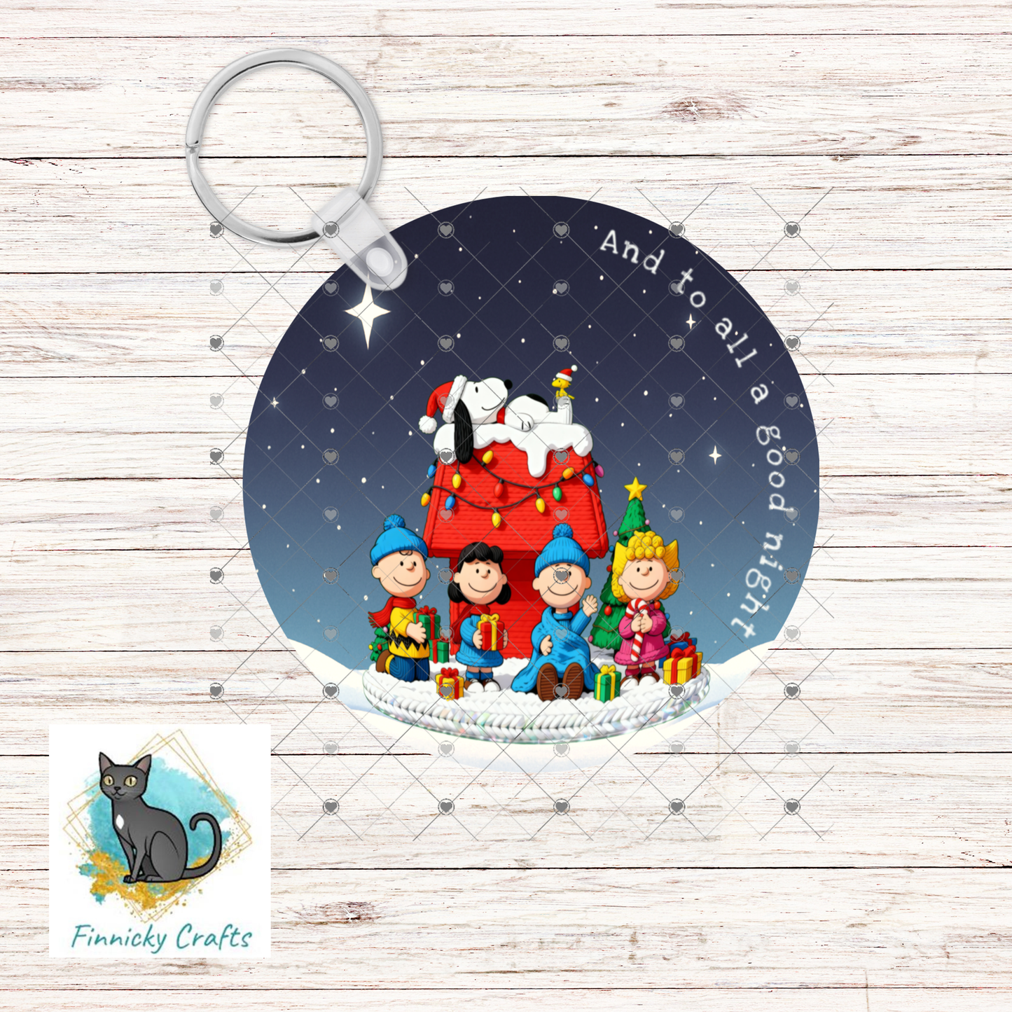And to all a good night Ornament png - Sublimation Designs Wall Hanger - Badge Reel, keyring, sign, Night Light, Decor