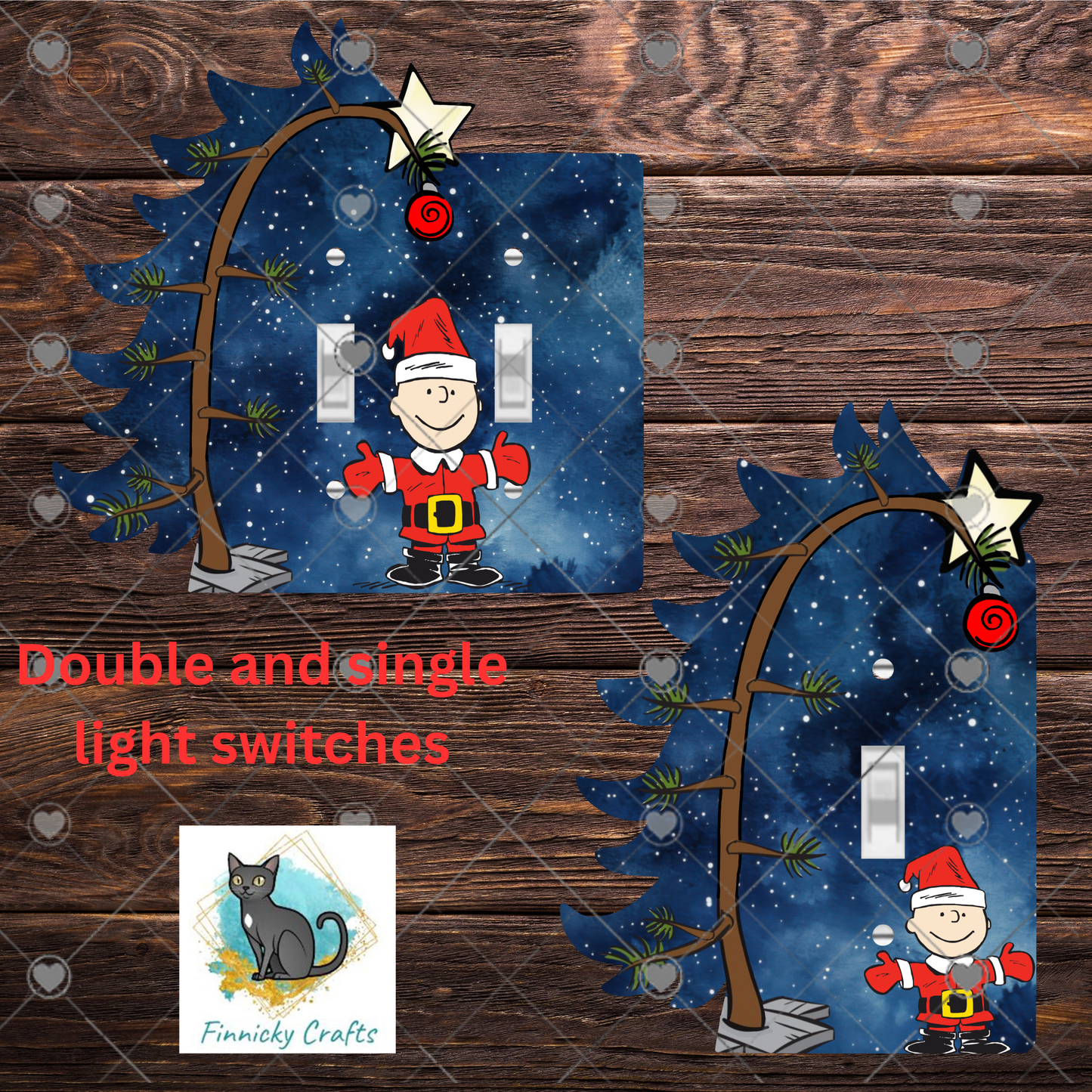 C Brown Christmas tree png - Sublimation Designs Double and Single Light Switch - Decor