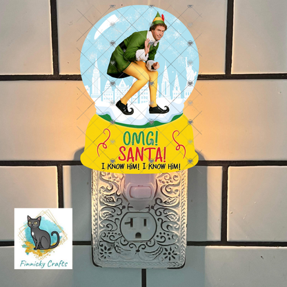 Giant Elf Ornament Snow Globe png - Sublimation Designs Wall Hanger - Badge Reel, keyring, sign, Night Light, Decor