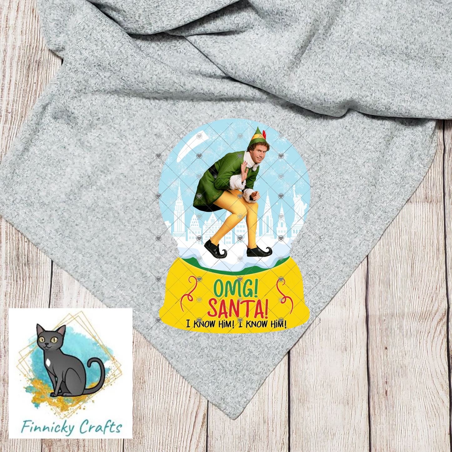 Giant Elf Ornament Snow Globe png - Sublimation Designs Wall Hanger - Badge Reel, keyring, sign, Night Light, Decor