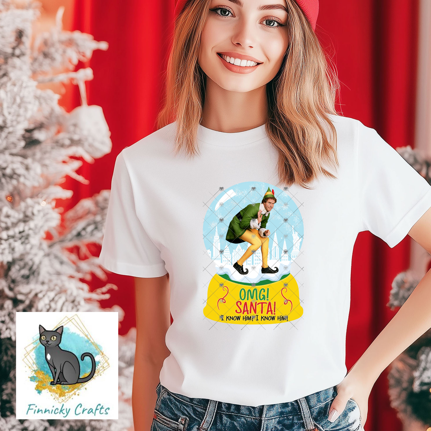 Giant Elf Ornament Snow Globe png - Sublimation Designs Wall Hanger - Badge Reel, keyring, sign, Night Light, Decor