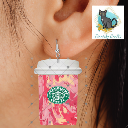 Swirl To Go Coffee Cup, Mermaid, Sublimation, PNG, Digital Download, Earrings, Decoration