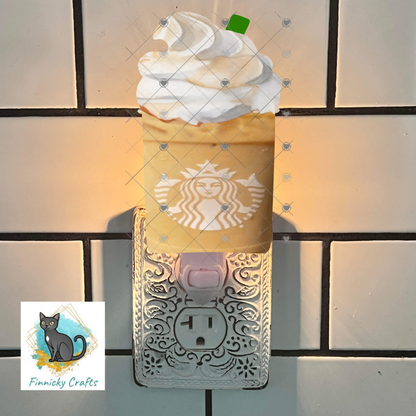 Coffee Cup with Whipped Topping, Mermaid, Sublimation, PNG, Digital Download, Earrings, Decoration