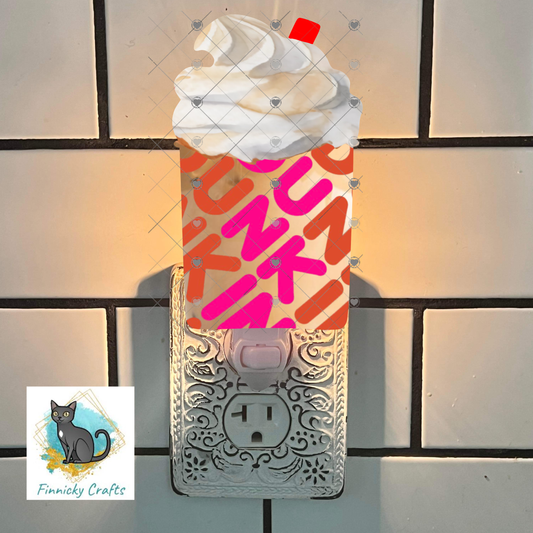 Coffee Cup with Whipped Topping, Donut, Sublimation, PNG, Digital Download, Earrings, Decoration