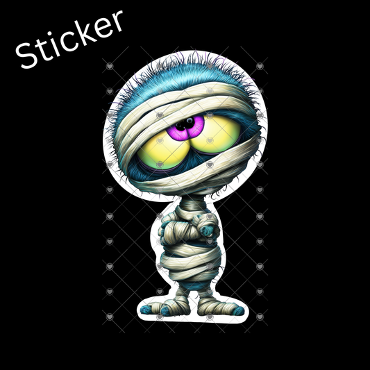 Mummy Sticker | Cute Spooky Halloween Vinyl Decal for Laptop, Water Bottle, Planner