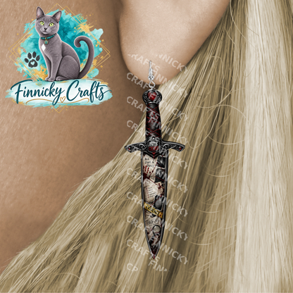 Dagger -PNG Sublimation Design for Earrings, Instant Digital Download