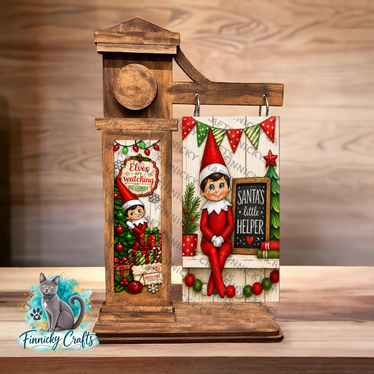 2-Piece, Customizable, Interchangeable Spying Elf Sign Inserts, Sublimation, Digital, PNG, Design, Download