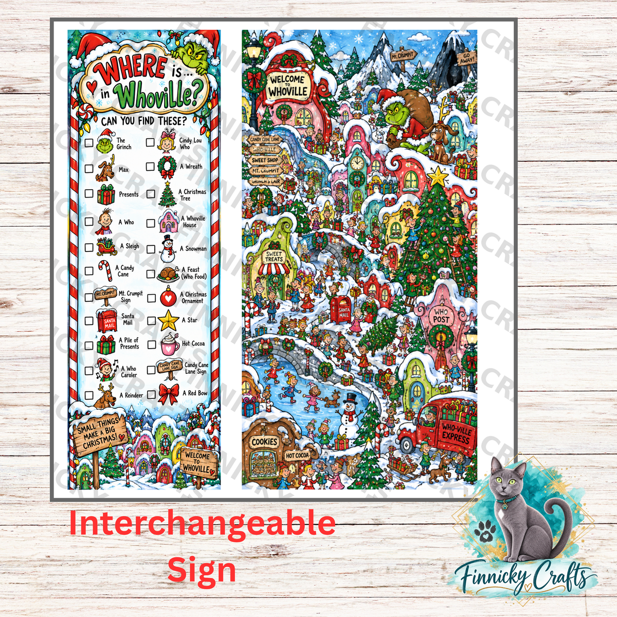 Green Guy in Whoville -Interchangeable Sign - Sublimation Design Png - Digital Design