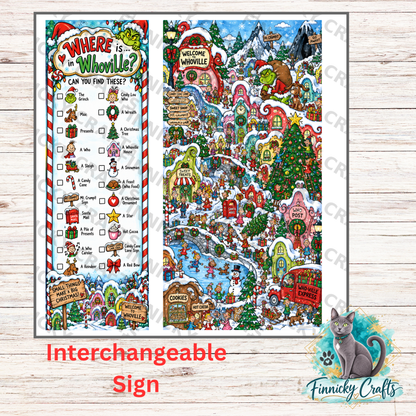 Green Guy in Whoville -Interchangeable Sign - Sublimation Design Png - Digital Design