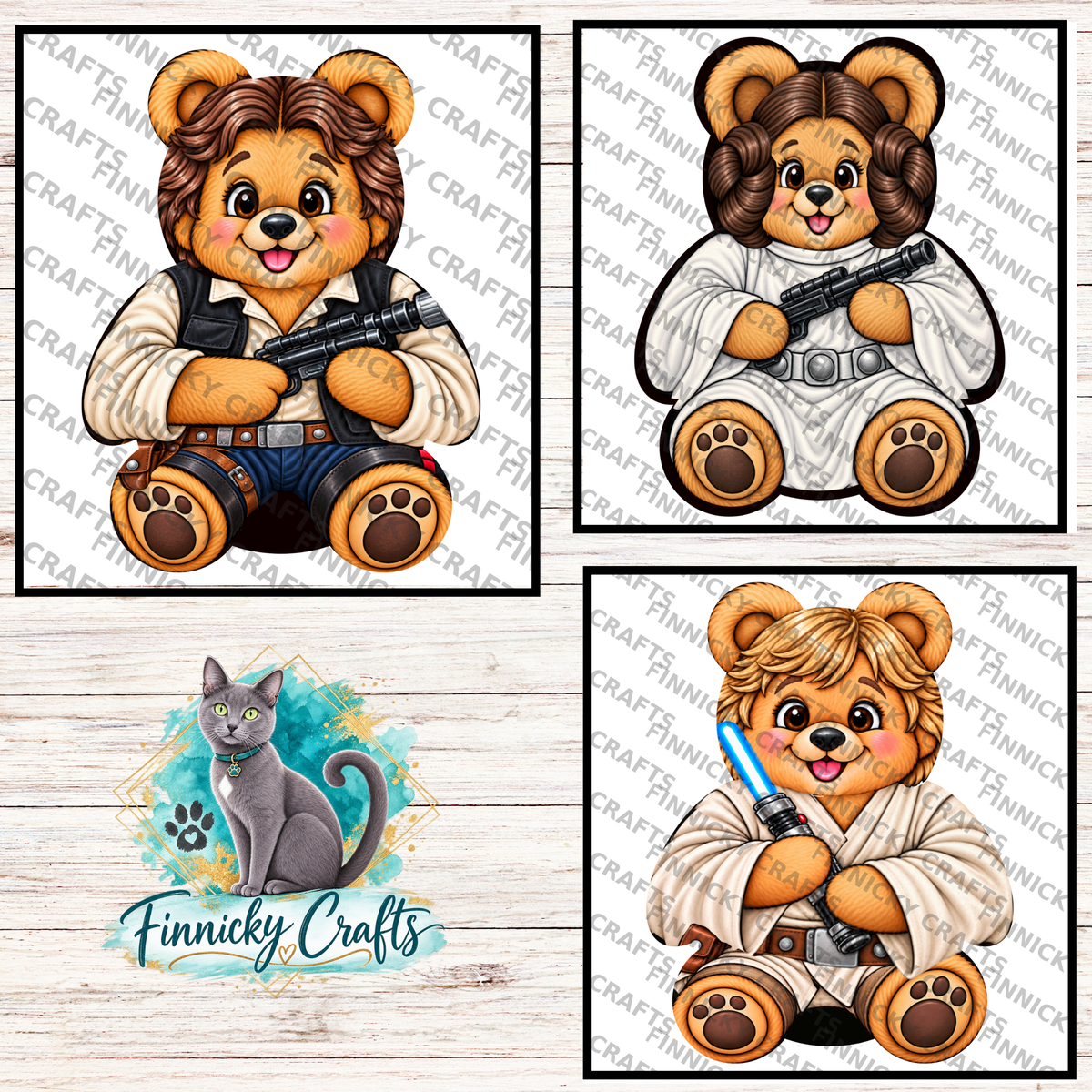 Star Conflict Bears Sublimation Designs (Digital Download) - Keyring, earrings, night light