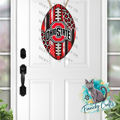 Ohio State University Football Png Sublimation Designs -Football Shape Drop Earrings Digital Download-  Decor, Earrings, Keyring, DTF
