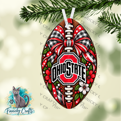 Ohio State University Football Png Sublimation Designs -Football Shape Drop Earrings Digital Download-  Decor, Earrings, Keyring, DTF