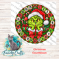Round Green Guy Sign, Christmas Countdown, PNG (Digital Download)