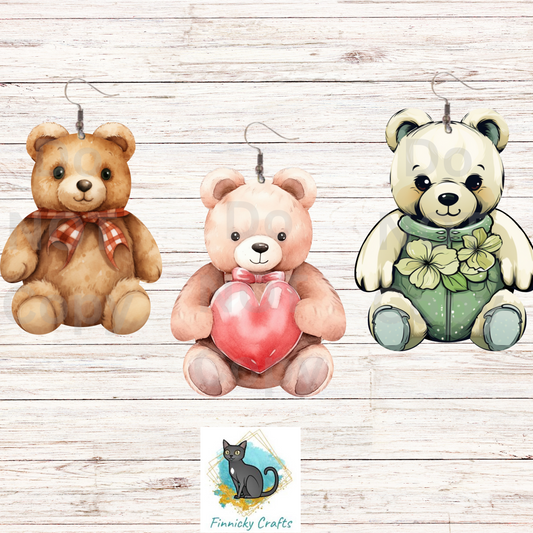 Teddy Bear Bundle - Sublimation Design - Valentine, St. Patrick PNG, Digital Download, Acrylic, MDF, Sublimation, decorations