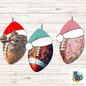 Coquette Christmas Footballs PNG Sublimation Designs - Earrings Digital Download- Door or Wreath Hanger, Bag Charm, Key Ring