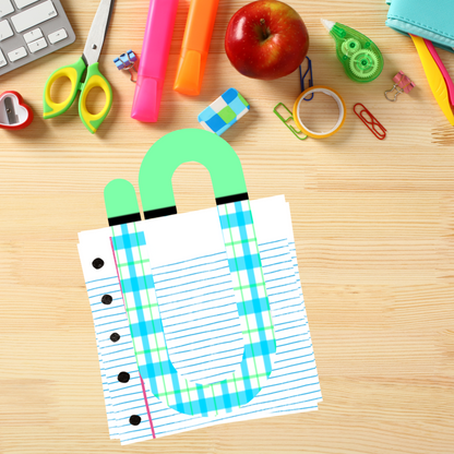 Fun Plaid Bookmark Paperclip BUNDLE Sublimation PNG - Instant Digital Download