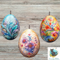 Floral Easter Egg Bundle - Sublimation - Digital Design