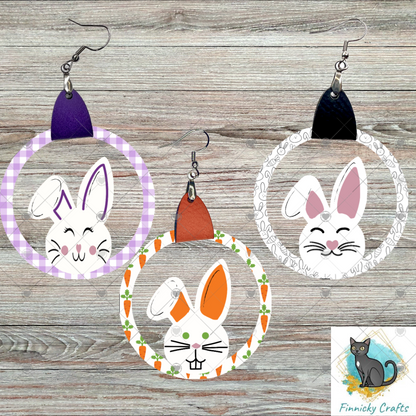 Leather Bunny Bundle, Sublimation, Digital, PNG Design, Download for Earrings