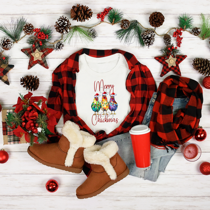 Merry Chickmas Chickens Sublimation Designs - PNG - shirts, linens, tree skirt, towels, decor