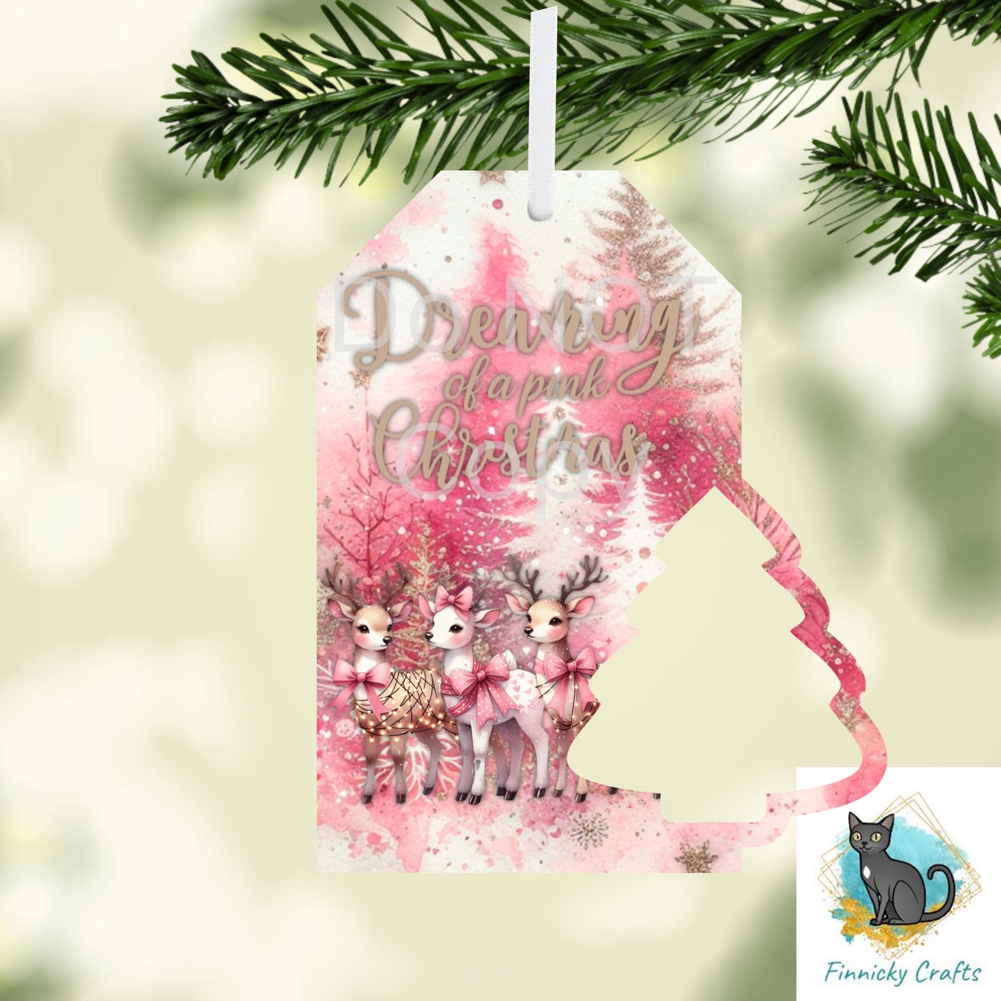 Tag with Tree Christmas Design Bundle png - Ornament - Key Ring - Bag Charm - Door Hanger