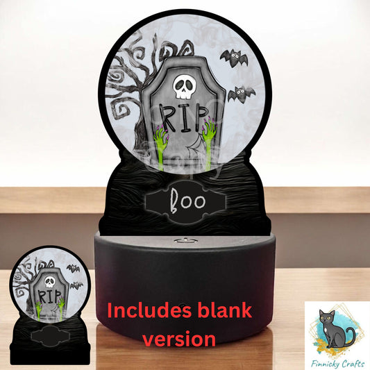 Cemetery Tombstone Headstone Zombie hands With and without words png - Sublimation Designs - Acrylic Light Base - Halloween Decor
