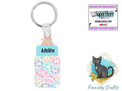 Pink, Purple and Blue Flower Baby Bottles Sublimation Digital Design - Decor, Ornament, keychain