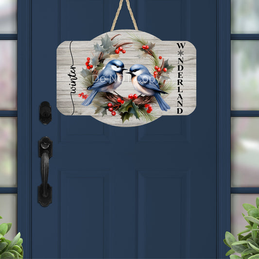 Rounded plaque, Christmas wreath, Winter Wonderland, birds, Sublimation, Digital, PNG, Design, Download Only, Ornament, Decoration, Sign