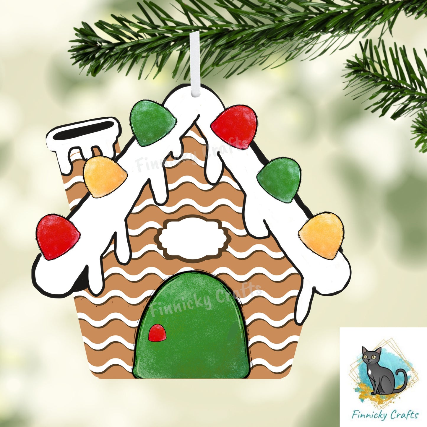Gumdrop House - Customizable, Christmas Ornament, Christmas Tag, Nightlight, Sublimation, Digital, PNG, Design, MDF and Acrylic
