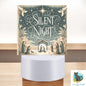 Silent Night Square Light Base,  Nightlight, Decoration, Sleigh, Sublimation, Digital, PNG, Design, Download, Winter Scene, Christmas