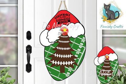 Football with Santa Hat, Earrings, Sublimation, Digital, PNG, Design, Download Only, Ornament, Decoration