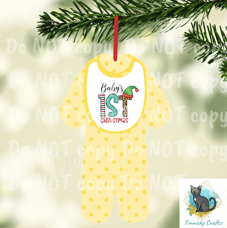 Baby's First Christmas Ornament Bundle png - Digital Design - Download - Kid Pajamas