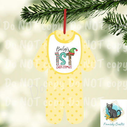Baby's First Christmas Ornament Bundle png - Digital Design - Download - Kid Pajamas