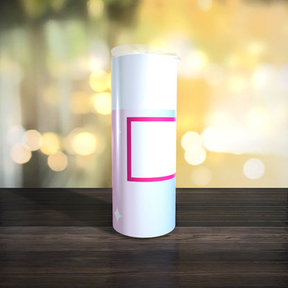 Customizable Spray Can Tumbler Template - Be Gone Template - Pink White Blue - Digital Design - Sublimation Tumbler