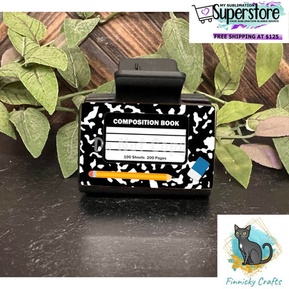 School, Teacher, Gift, composition notebook, Large hair clip, small hair clip, earrings, sublimation, png