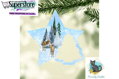 Star with Tree Christmas Ornament Bundle png - Nativity - Penguins - Winter Deer