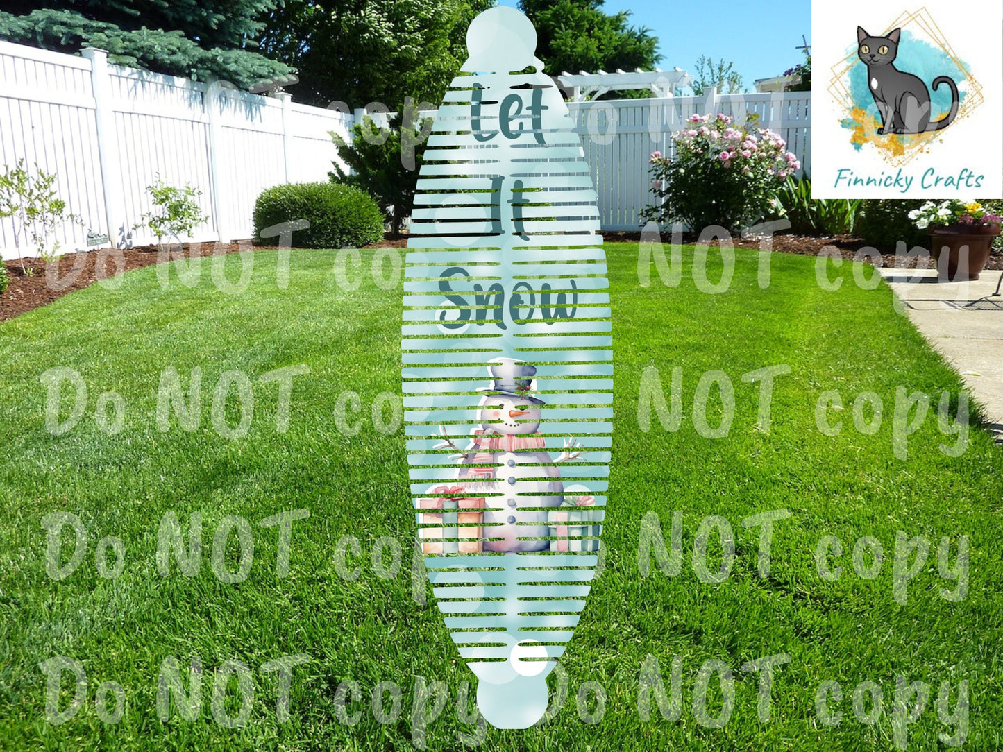 Let it snow - snowman - Long Oval Wind Spinner Design png Bundle