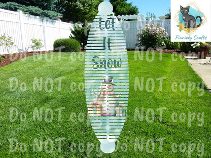 Let it snow - snowman - Long Oval Wind Spinner Design png Bundle