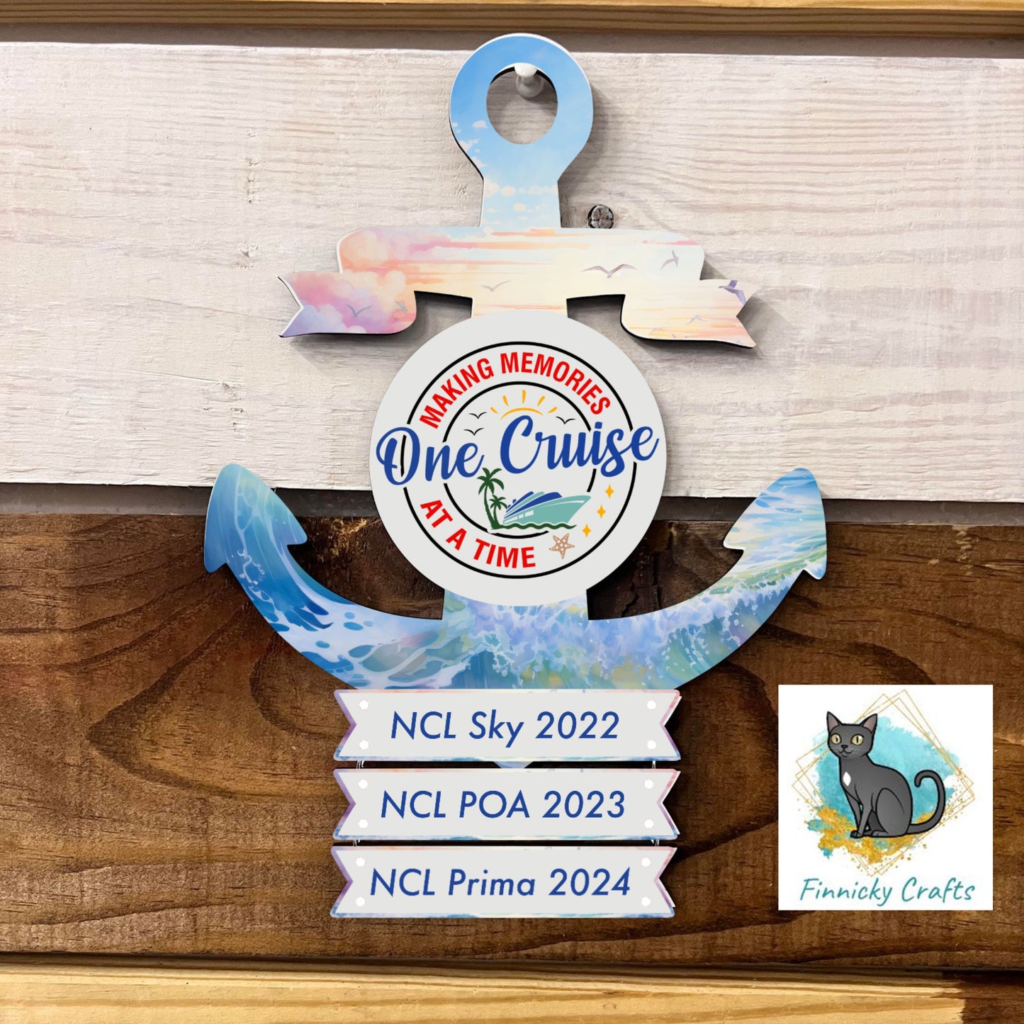 Customizable Anchor Cruise Ship Decor - Sublimation  - Cruise Tracker - Cruise History