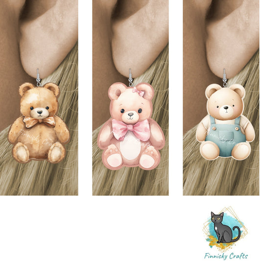 Teddy Bear Bundle - Sublimation Design - Pink Bear, Blue Bear, Brown Bear PNG, Digital Download, Acrylic, MDF, Sublimation, decorations