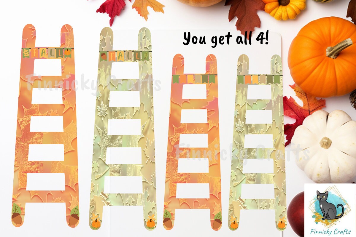 Fall Autumn Ladder Sublimation Design png