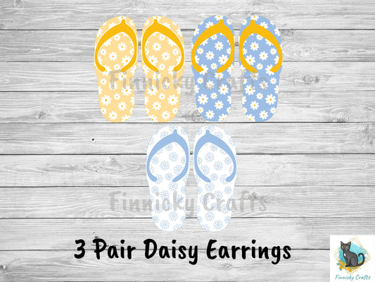 Daisy Flip Flops Earrings Shape  png - Sublimation Designs Earrings Png